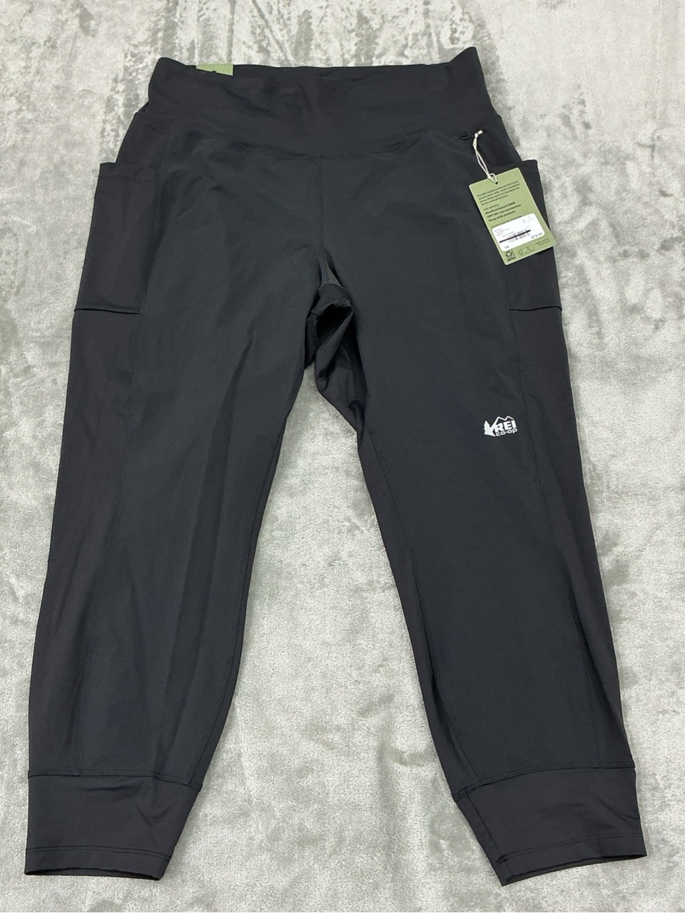Rei Co-Op Trailmade Tights Womens 1 XL black UPF 50+ deep side pockets quick dry
